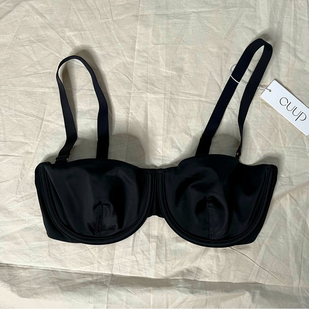 NWT Cuup The Balconette Black Wire Bra Size 34E